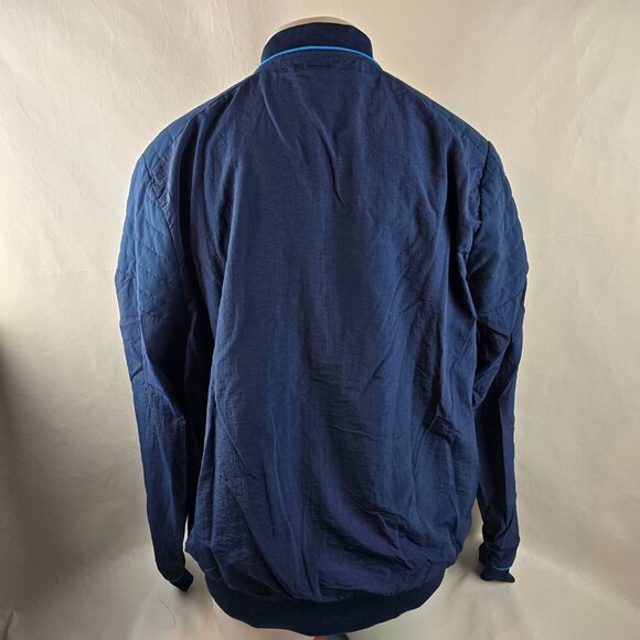 AT&T Jacket Mens Large Navy Blue Nylon Bomber Logo Employee Uniform Windbreaker - Picture 7 of 10